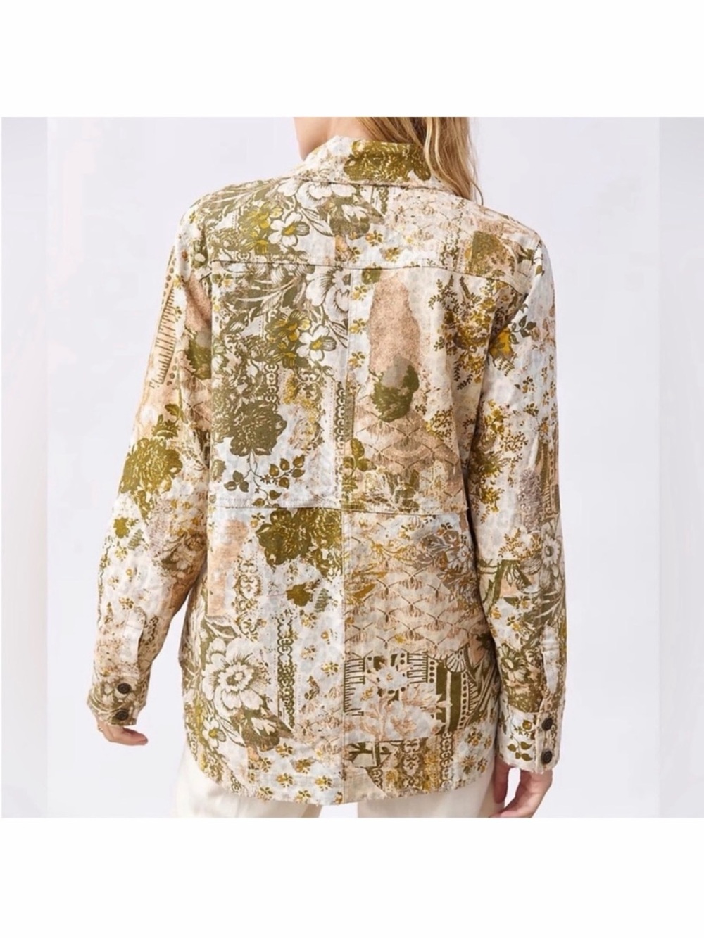 Anthropologie Pilcro Medium shirt jacket outdoor printed camo cheetah shacket - Picture 2 of 15